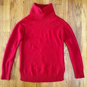 J.Crew Warmspun Turtleneck Sweater Size XS Red Merino Wool Blend